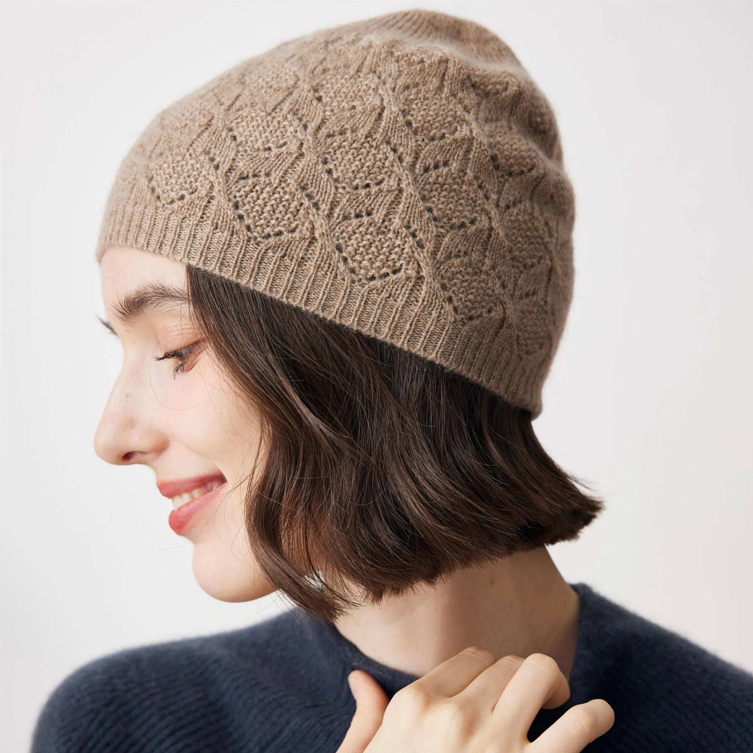 100% Cashmere Luxurious Knit Beanie