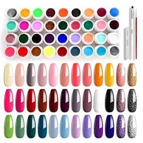 36 Colors UV Led Gel Nail Design Kit With Brush Strip Gel Art Paint For Nails