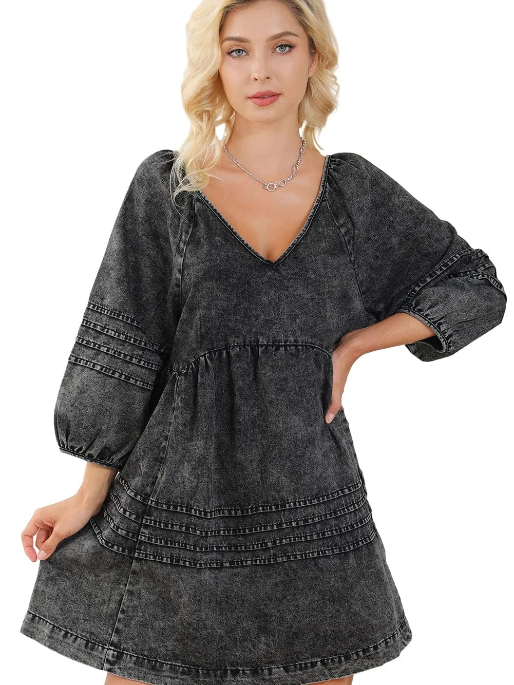 Acid Wash Mini Dress