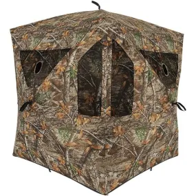 Ameristep Brickhouse 3 Person Ground Hunting Concealment Blind, Mossy Oak