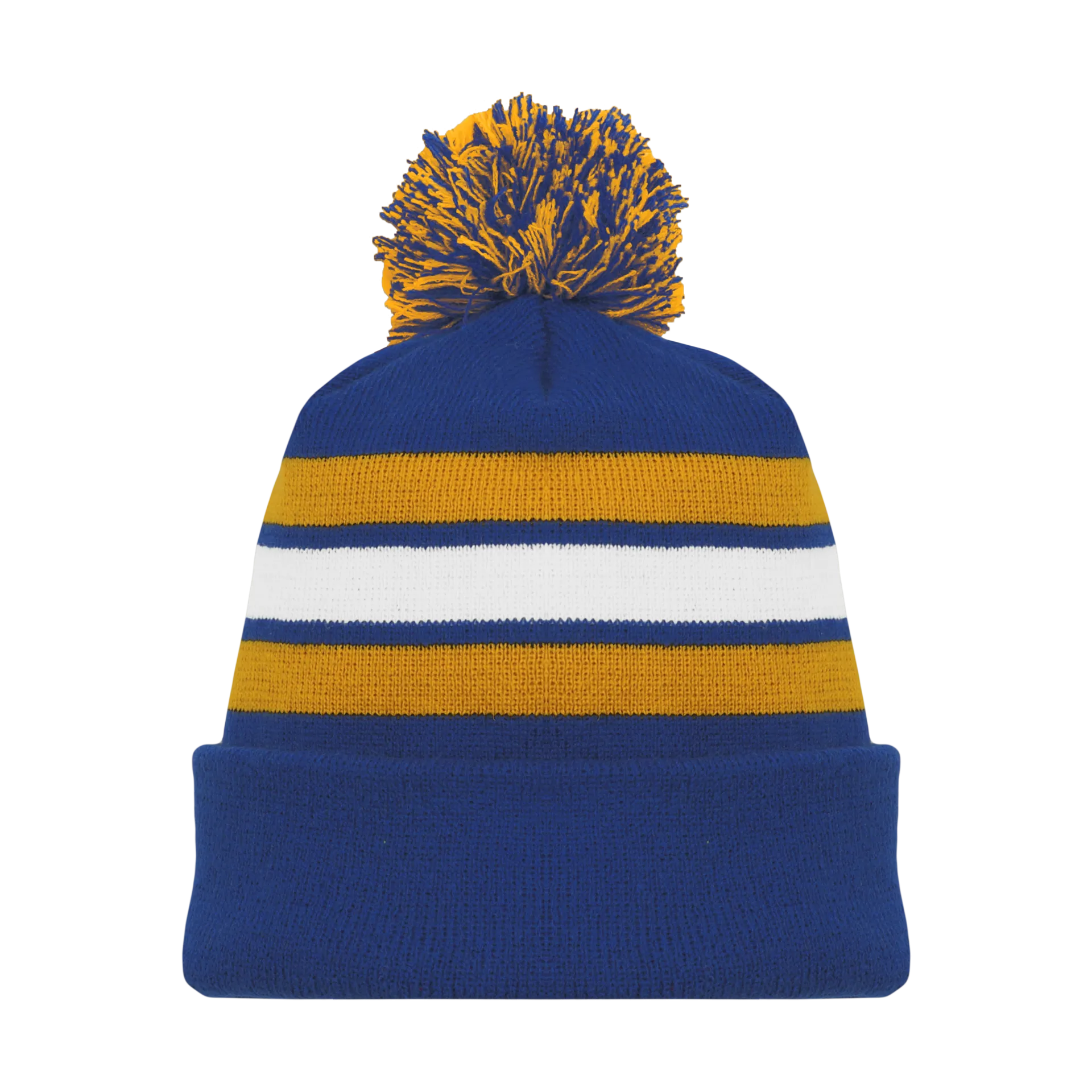 Athletic Knit (AK) A1830Y-447 Youth Royal Blue/Gold/White Hockey Toque/Beanie