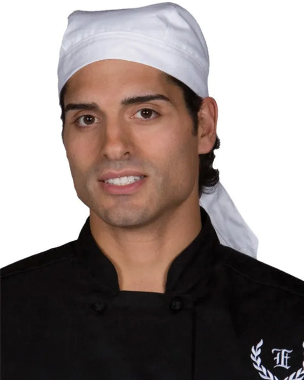 Bandana Style Kitchen Head Wrap in White