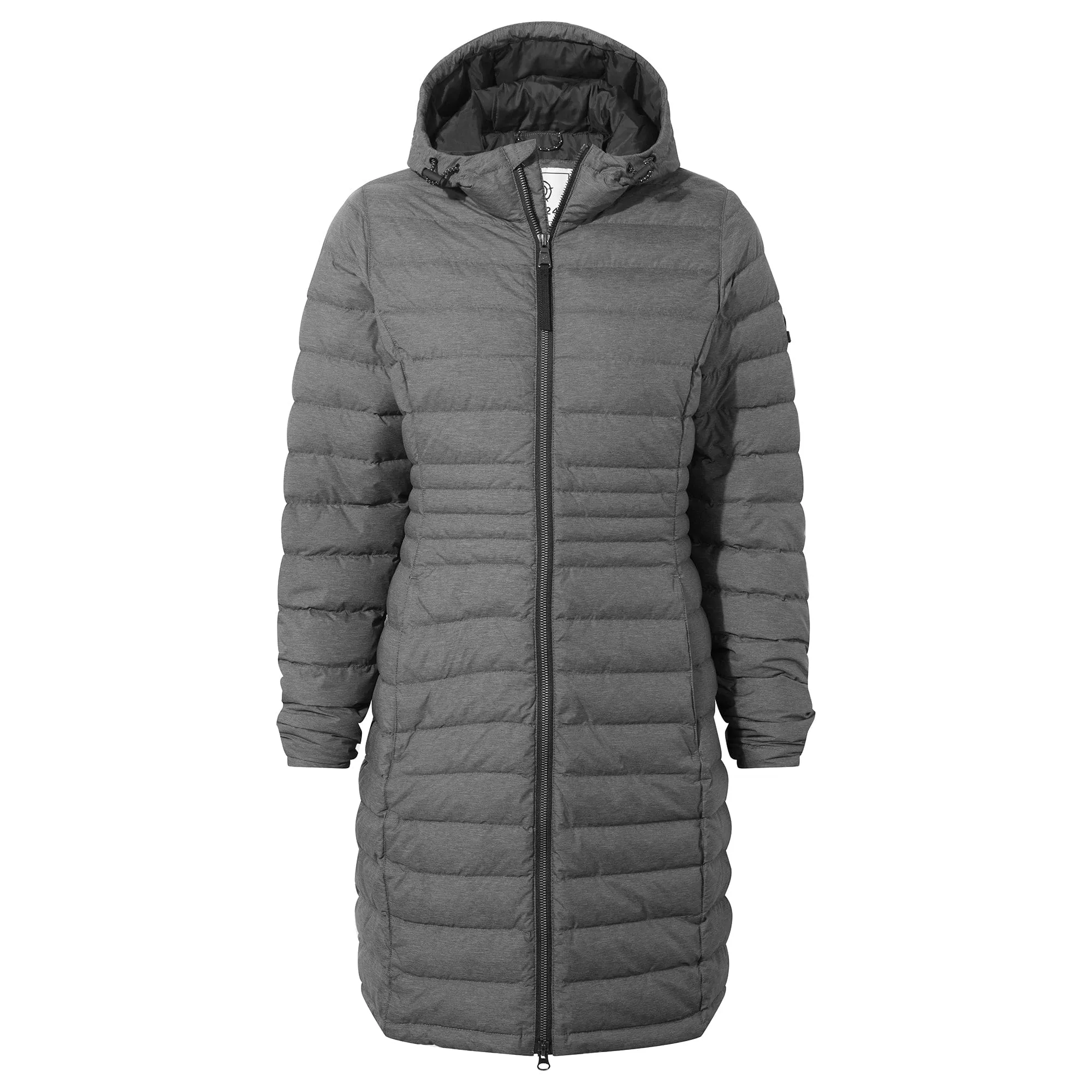 Bardsea Womens Long Down Jacket - Grey Marl