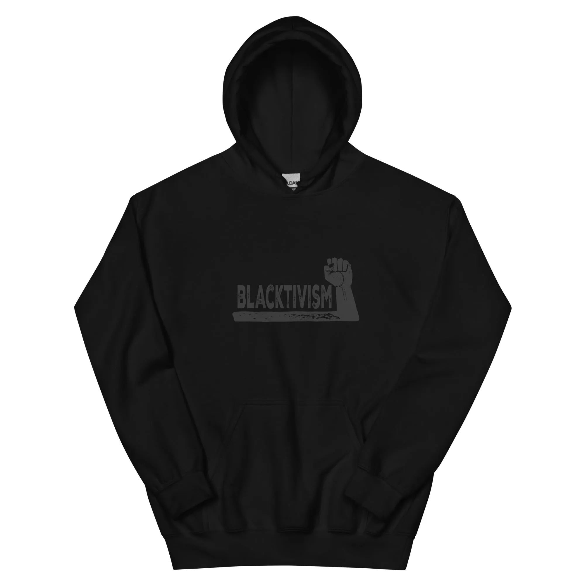 Blacktivism Black-on-Black Hoodie - Minimalist Pro-Black Streetwear Pullover