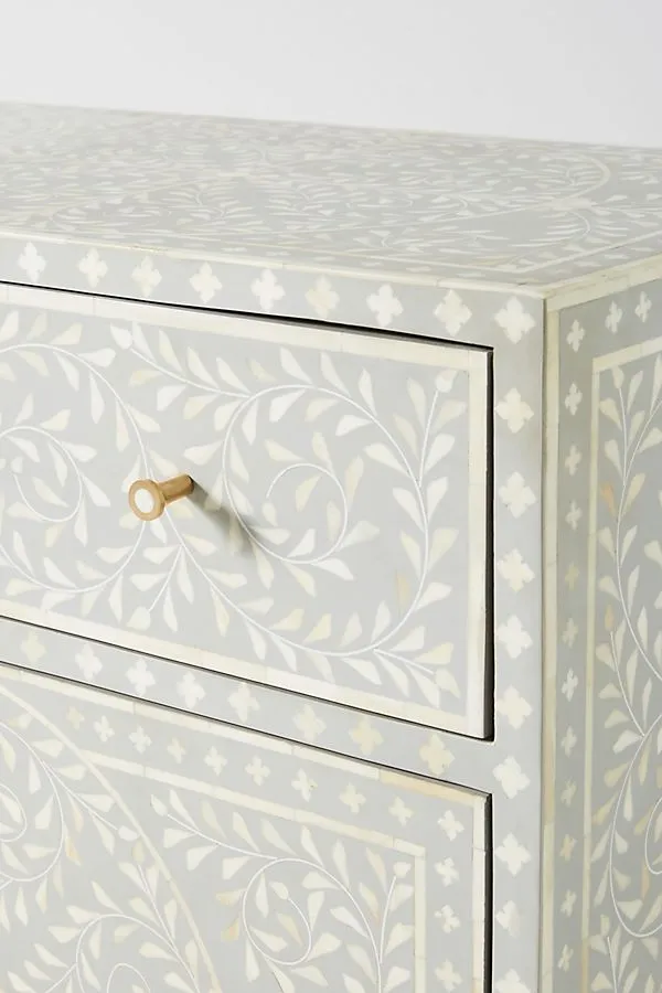 Bone Inlay Scroll Vine Buffet Grey