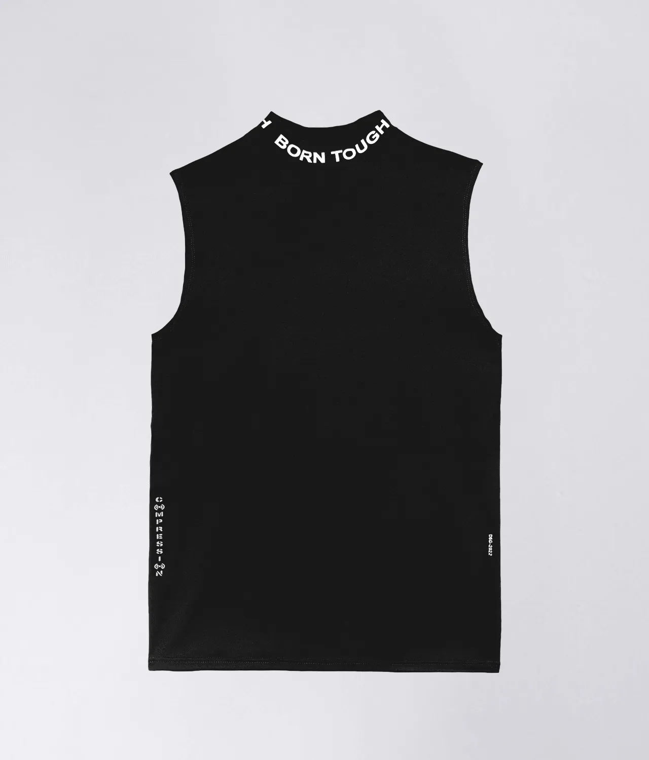 Born Tough Mock Neck Sleeveless Base Layer Bodybuilding Shirt For Men Black