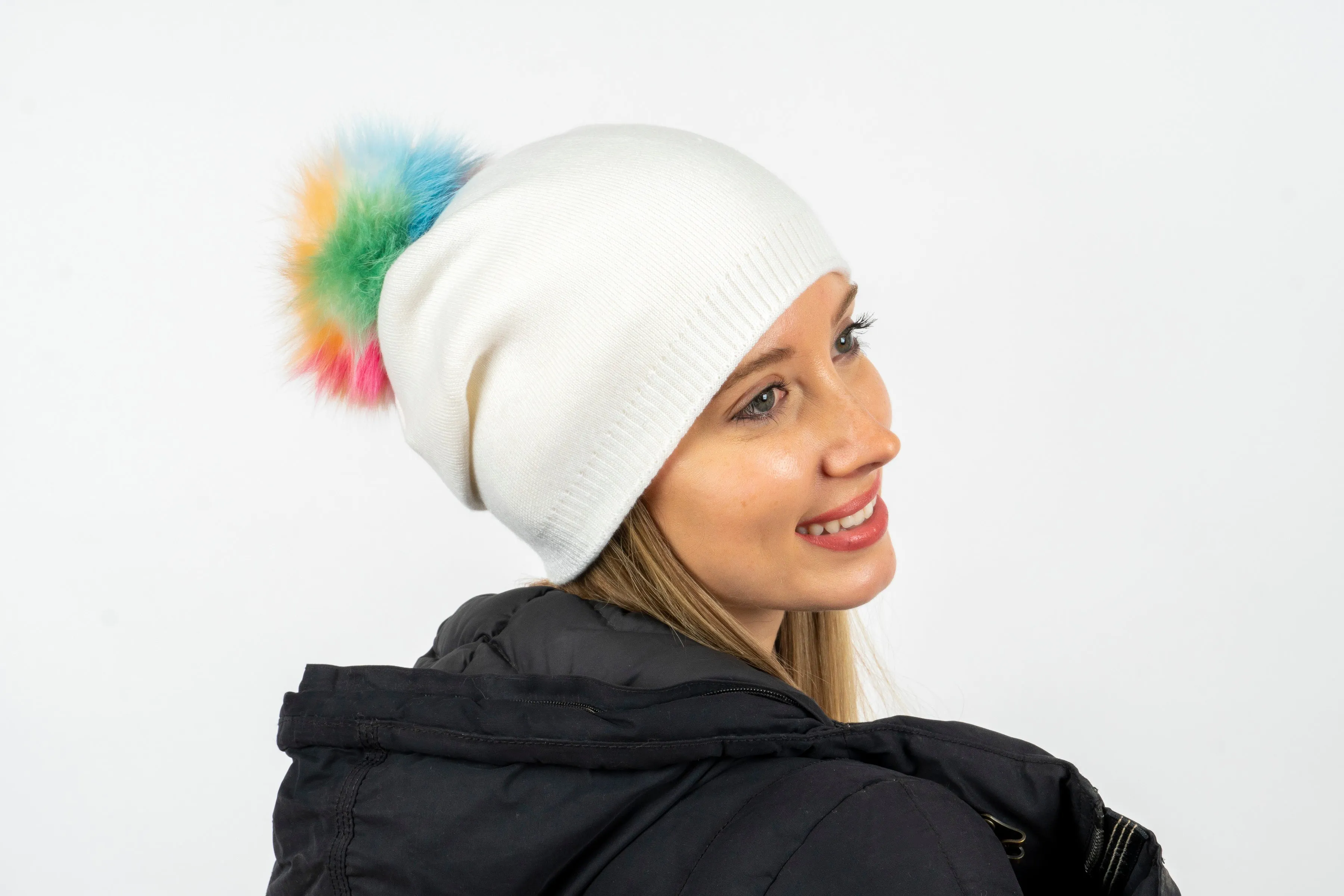 Brooklyn Beanie White Multi Fox