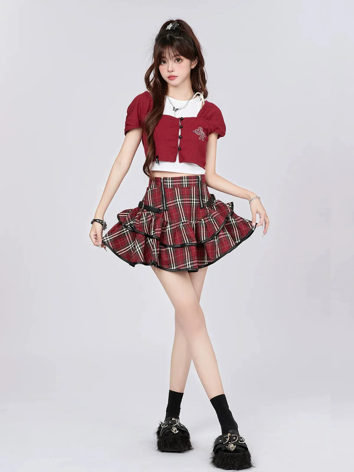 Cake Retro Check Skirt American