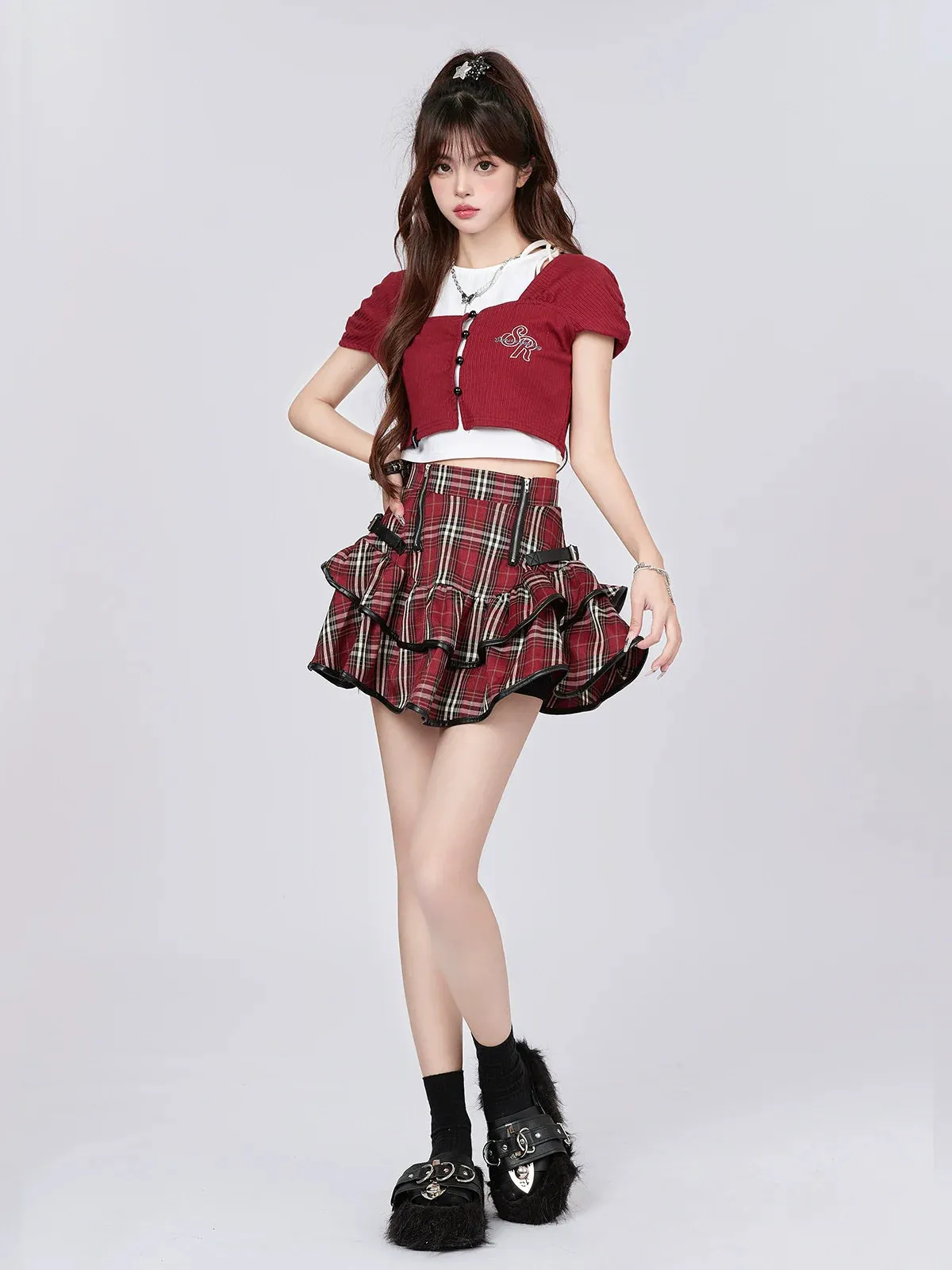 Cake Retro Check Skirt American