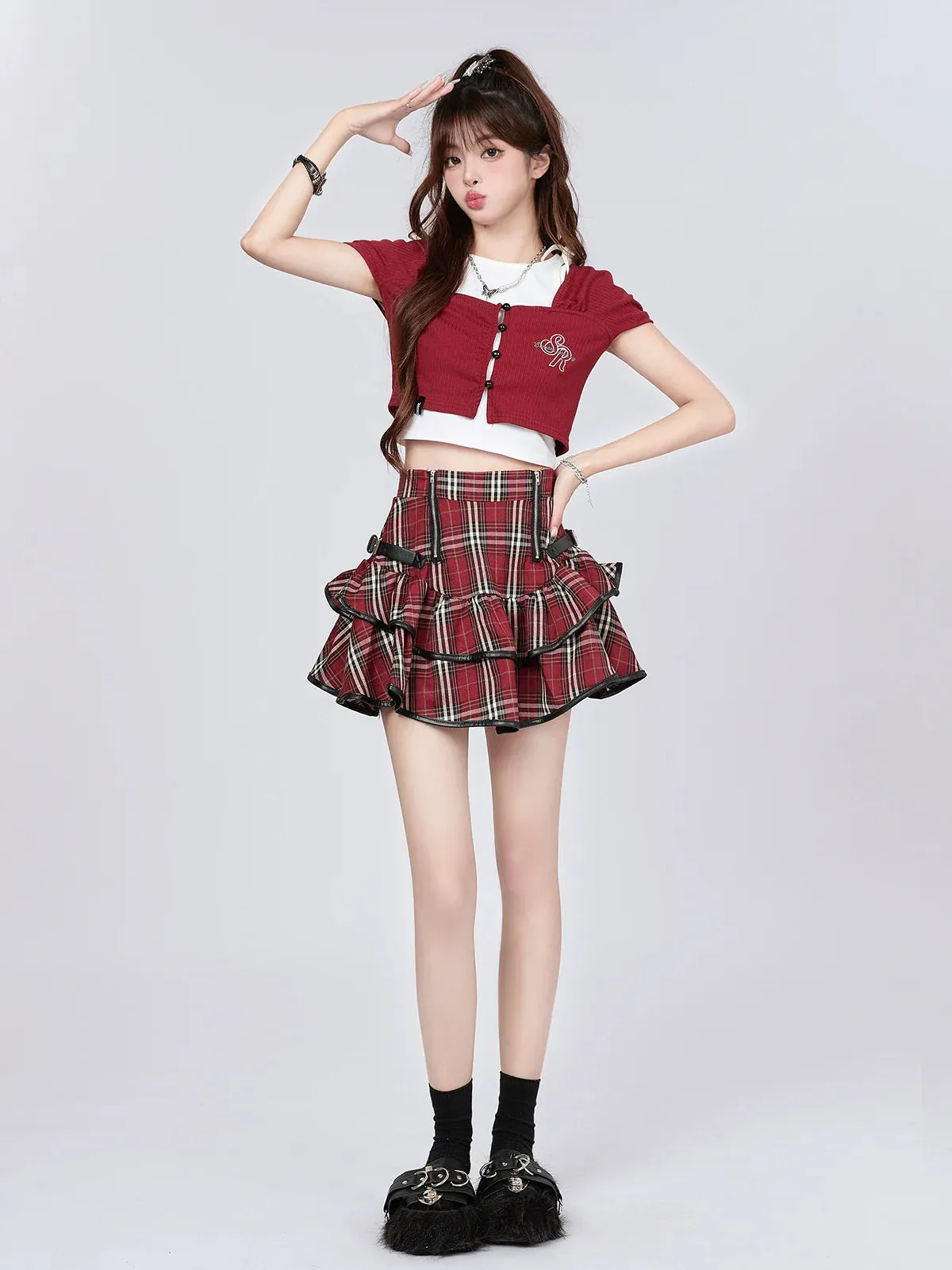 Cake Retro Check Skirt American