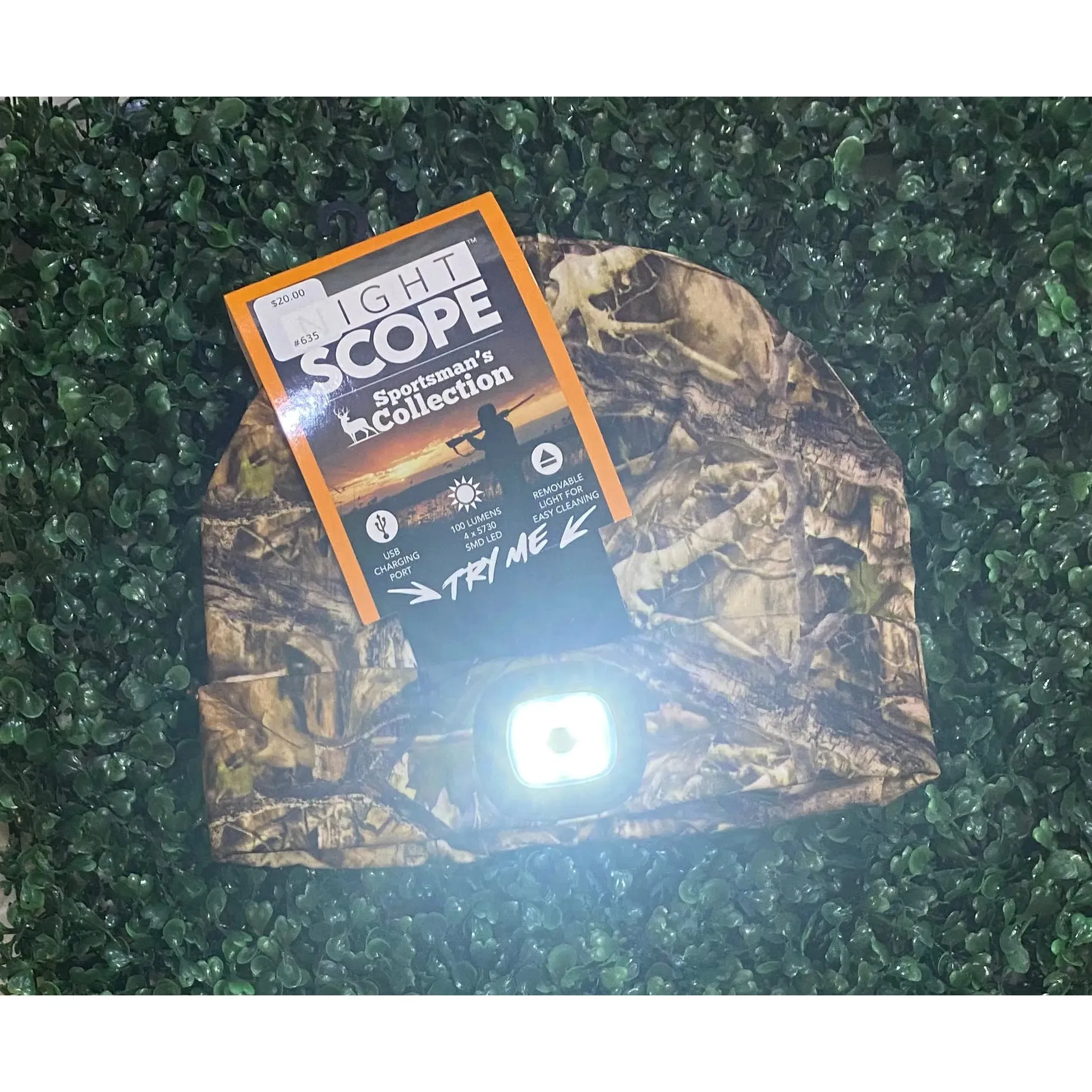 Camo Night Scope Sportsman Rechargeable LED Beanie