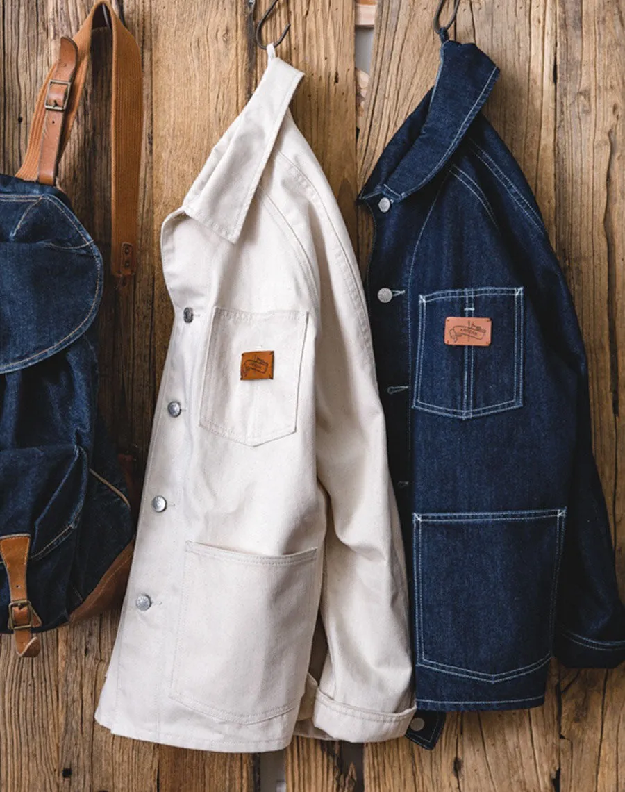 Casual Tooling French Retro Hunting Denim Slim Men's Coat