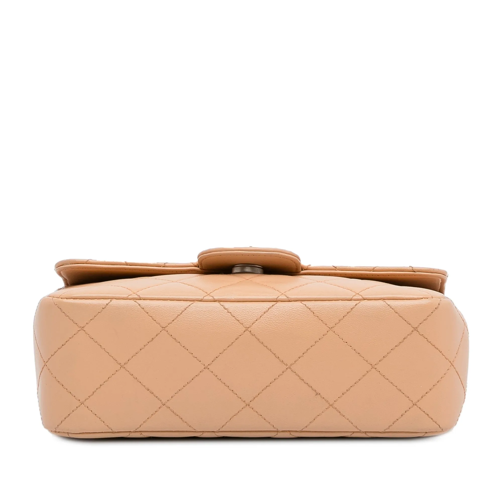 Chanel Classic Flap Mini Rectangular Brown Lambskin Silver