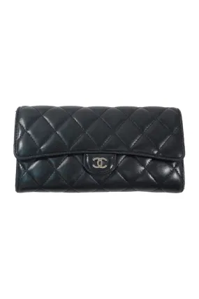 CHANEL Classic Quilted Lambskin Long Flap Wallet