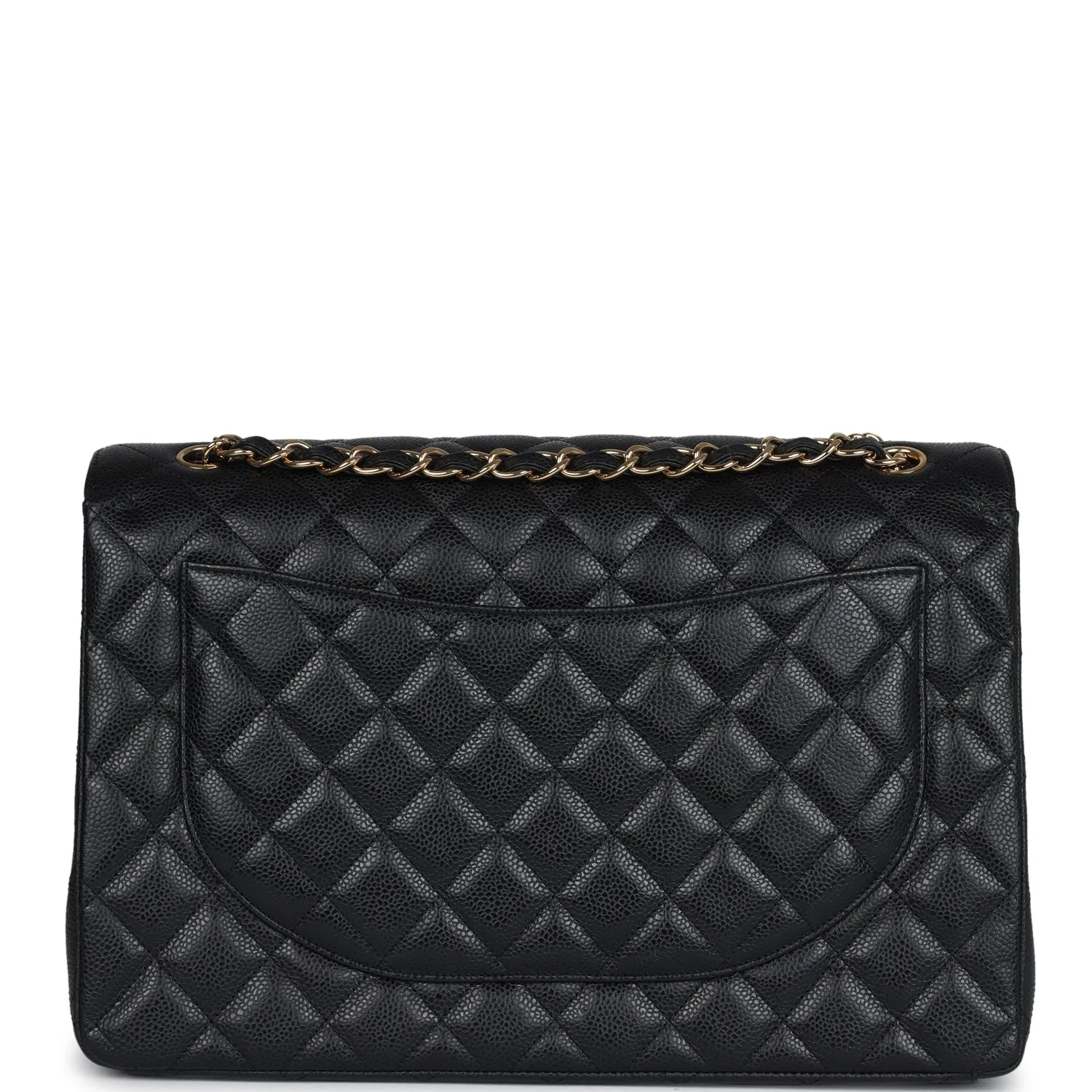 Chanel Maxi Classic Double Flap Bag Black Caviar Gold Hardware