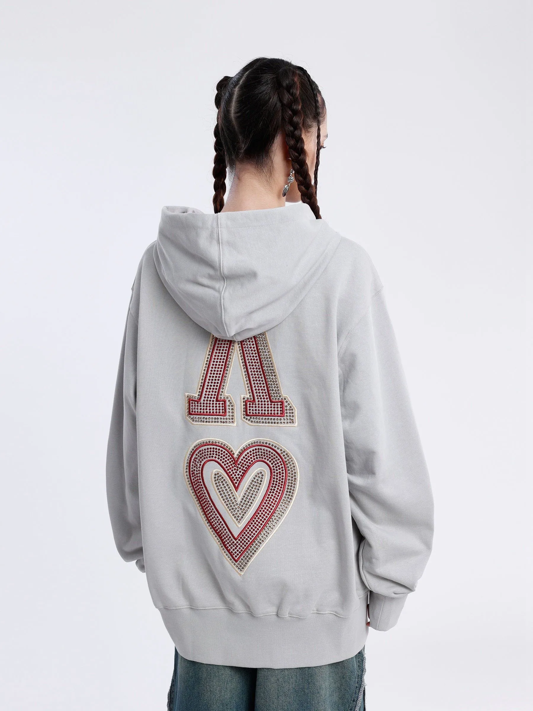 City of Love Hotfix Rhinestones Logo Hoodie