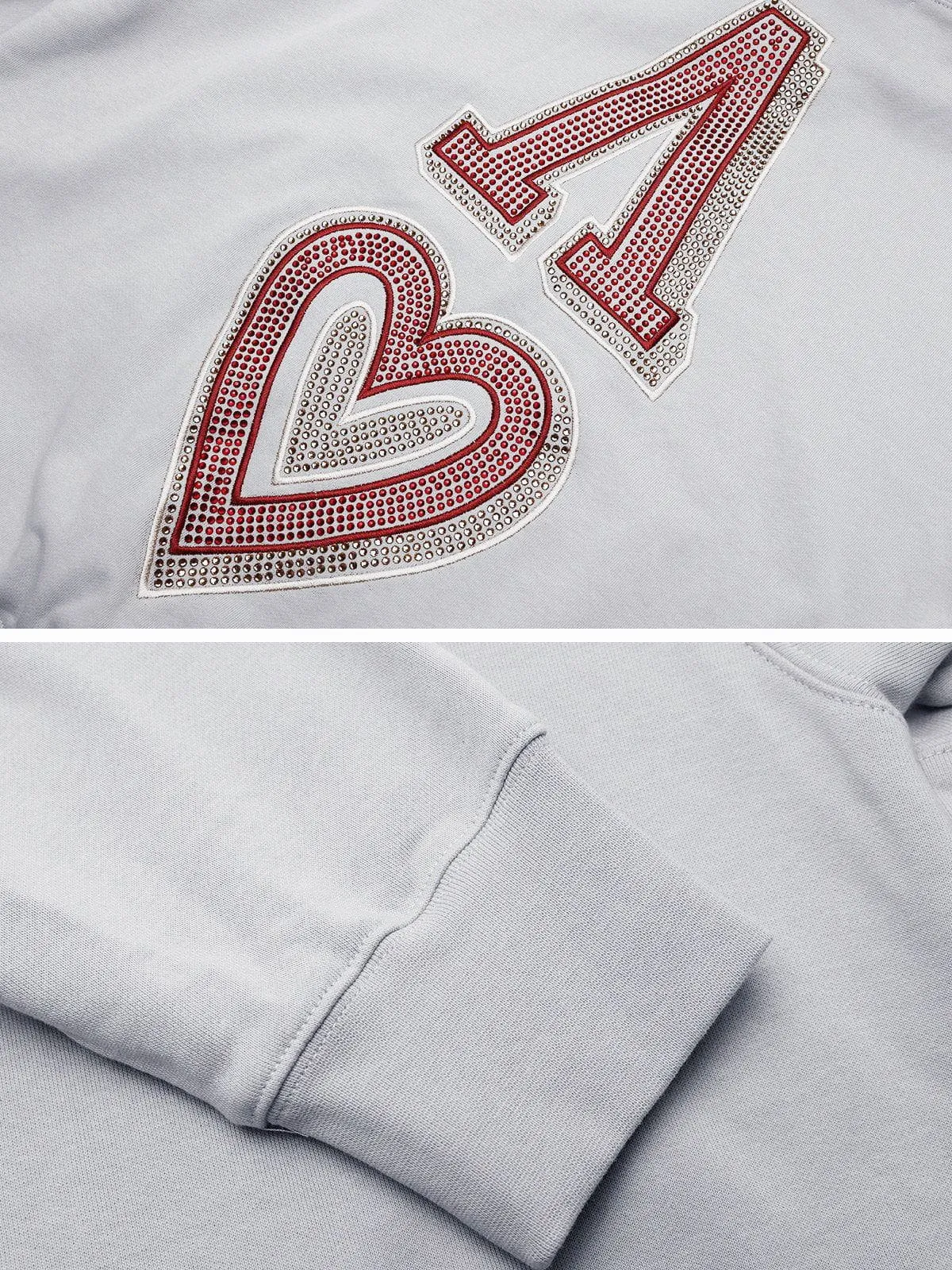 City of Love Hotfix Rhinestones Logo Hoodie