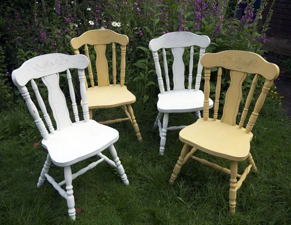 Custom listing for Katrina Refectory dining table and 4 chairs in Miss Mustard Seed Milk Paint