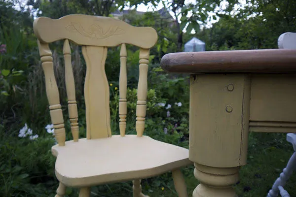 Custom listing for Katrina Refectory dining table and 4 chairs in Miss Mustard Seed Milk Paint