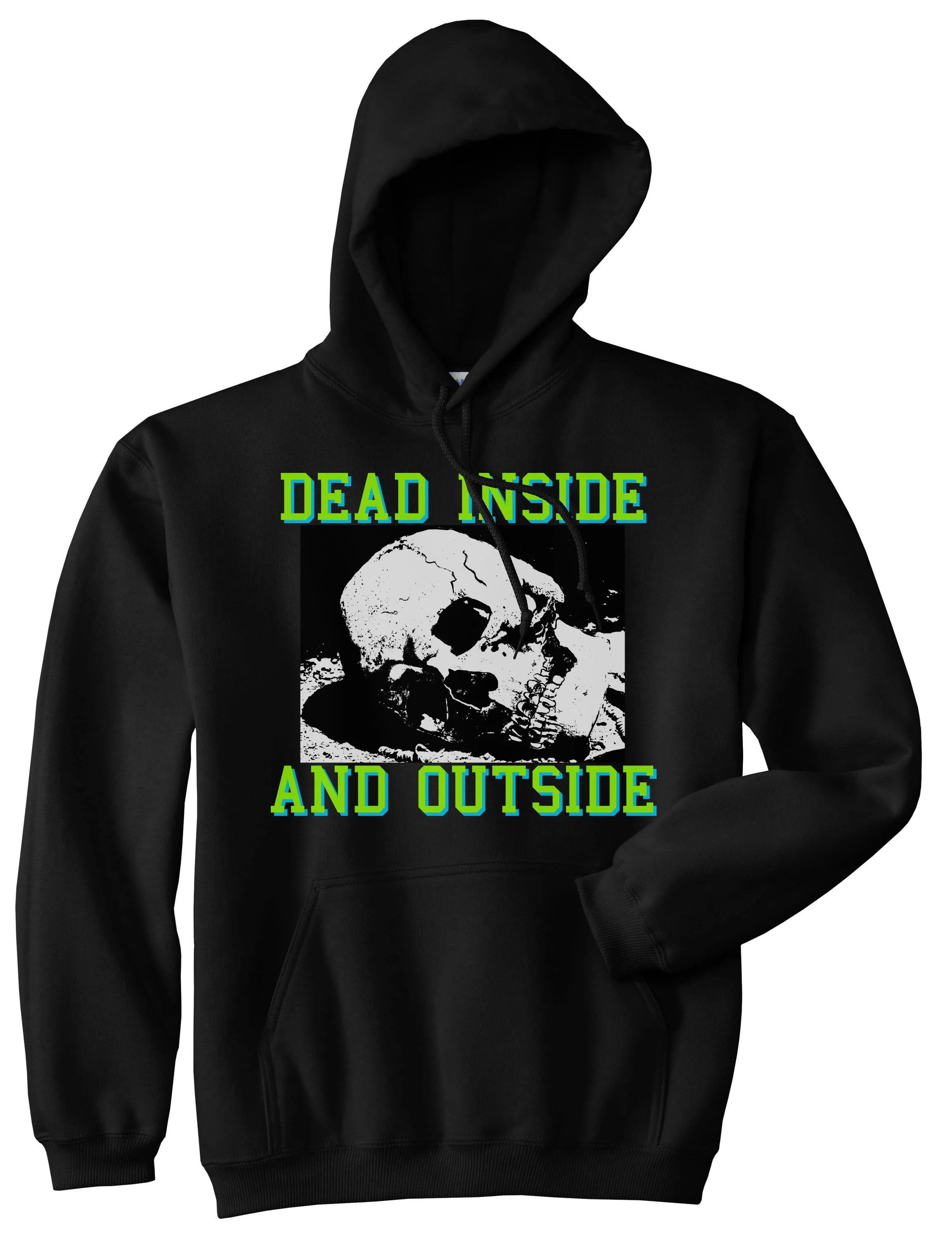 Dead Inside And Outside Sad Skull Mens Pullover Hoodie Sweatshirt