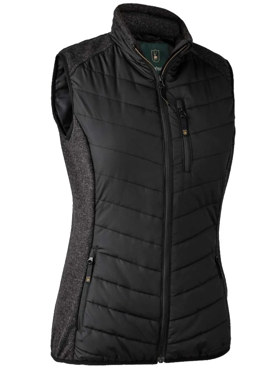 DEERHUNTER Lady Caroline Padded Waistcoat with Knit - Black