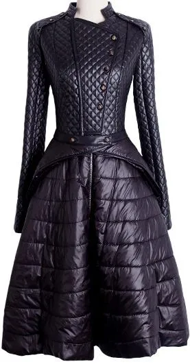 Detachable Quilted Dress-Coat