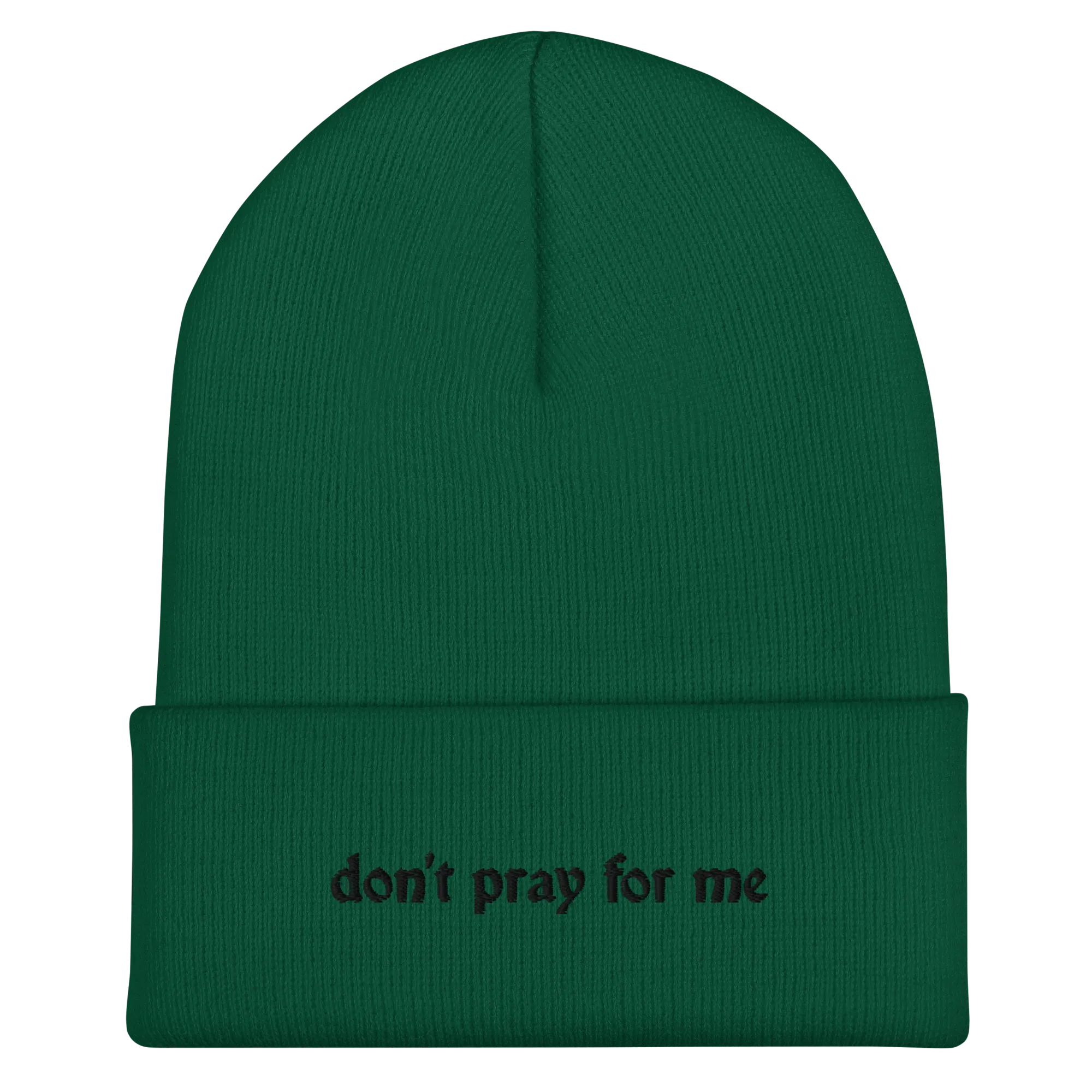 Don't Pray For Me Goth Knit Beanie