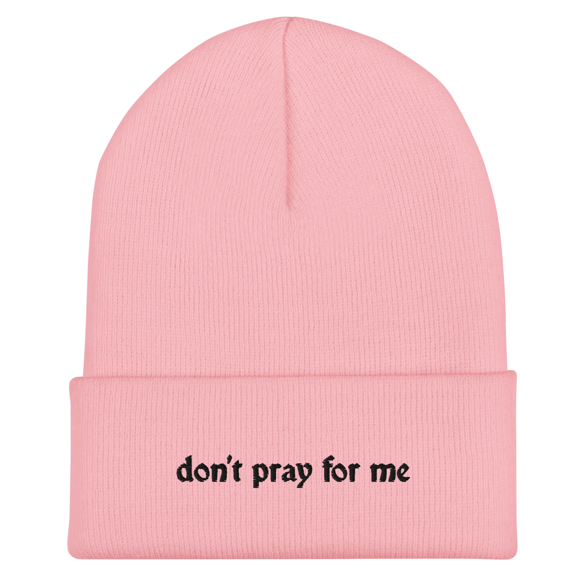Don't Pray For Me Goth Knit Beanie