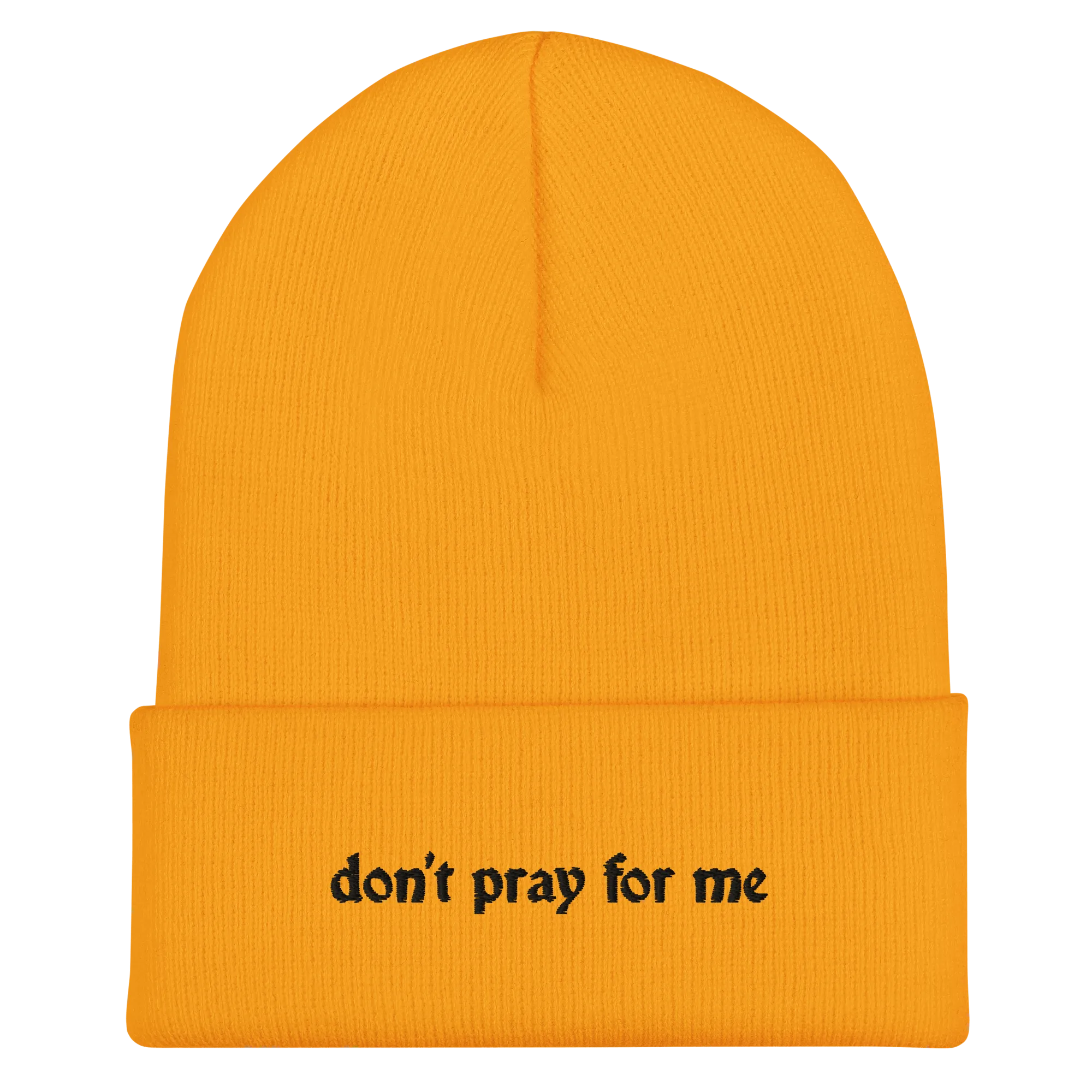 Don't Pray For Me Goth Knit Beanie