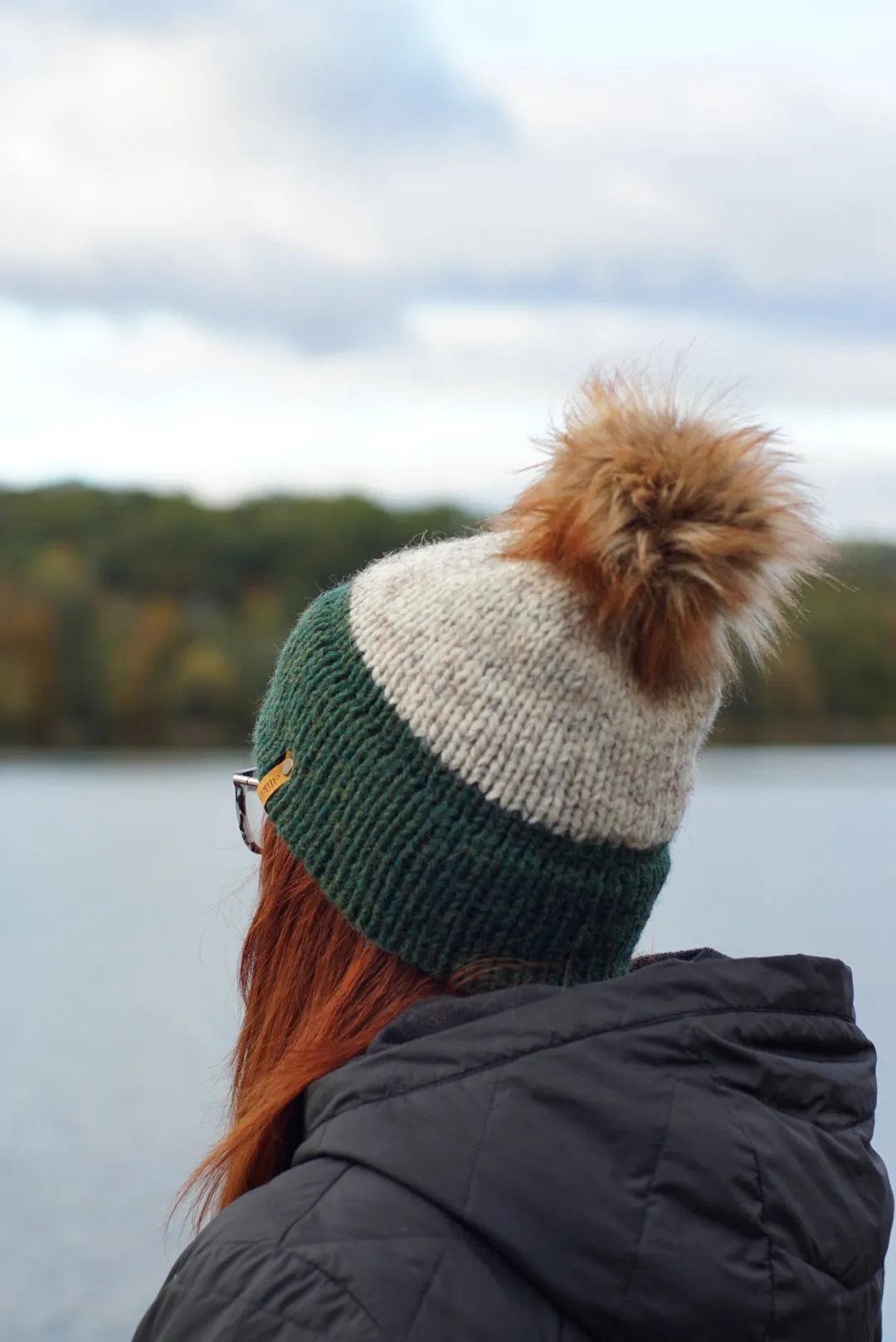 Double Brim Beanie in Forest   Wheat