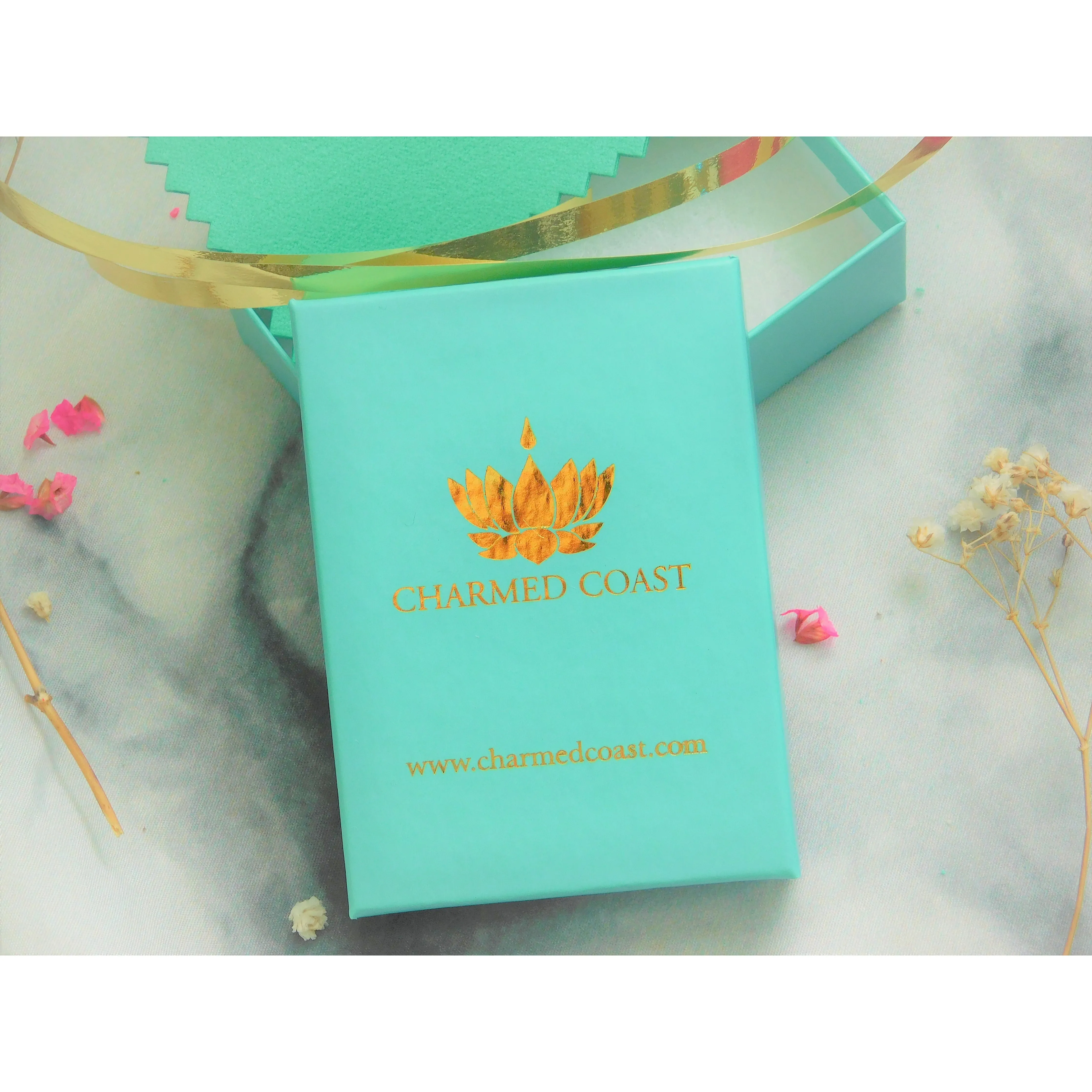 Gold Blooming Moon Charm Necklace