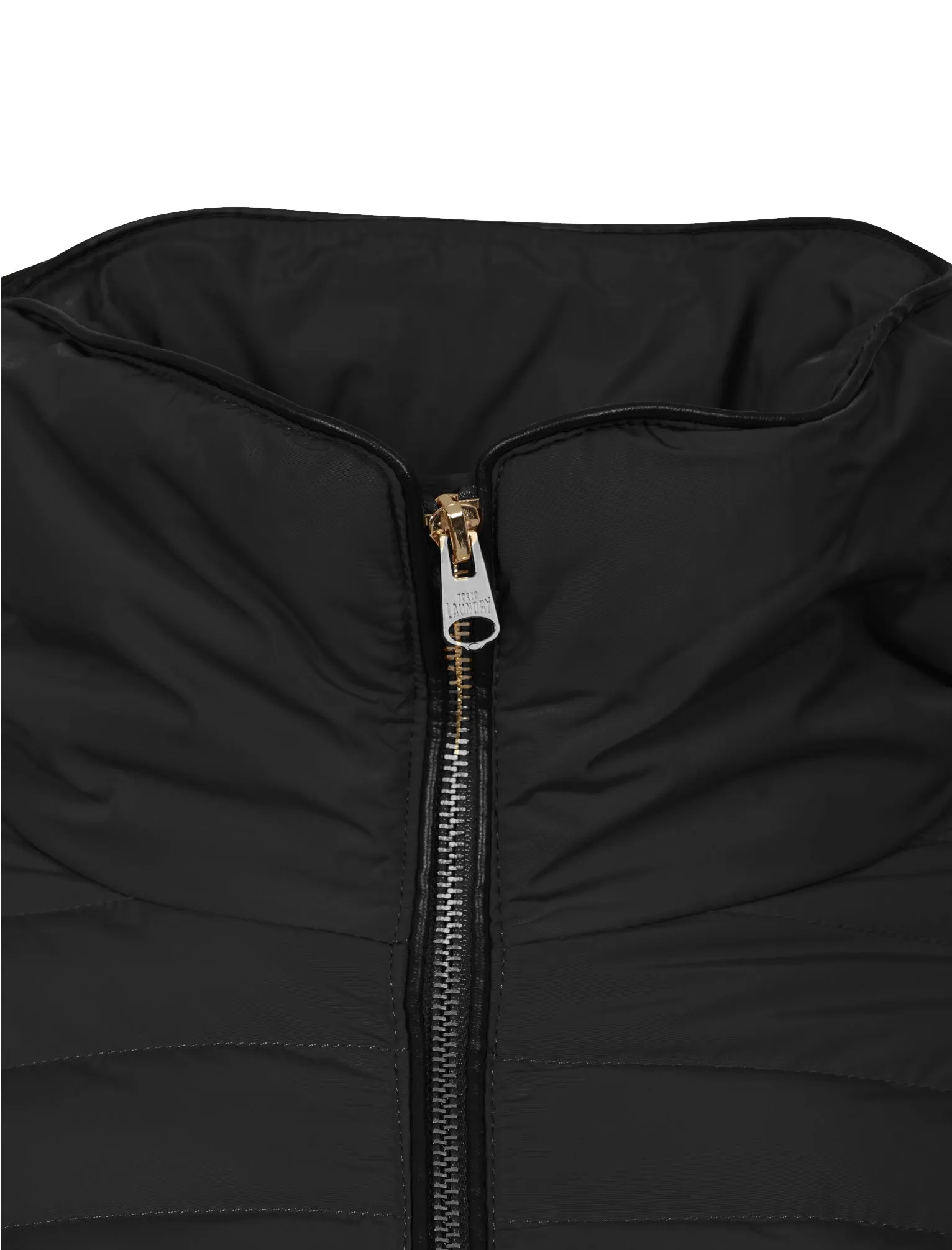 Honey Funnel Neck Quilted Jacket in Black - Tokyo Laundry