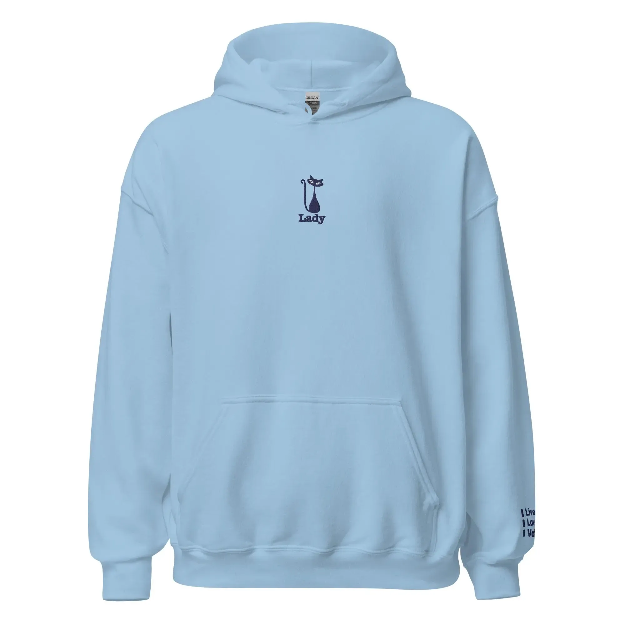 hoodie "Cat Lady" - "I Live, I Love, I Vote"