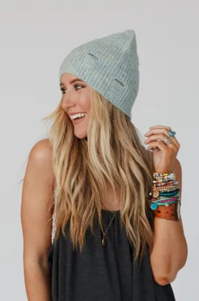 Jenice Distressed Beanie - Mint