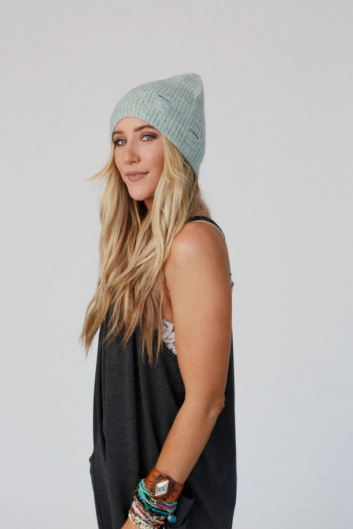 Jenice Distressed Beanie - Mint