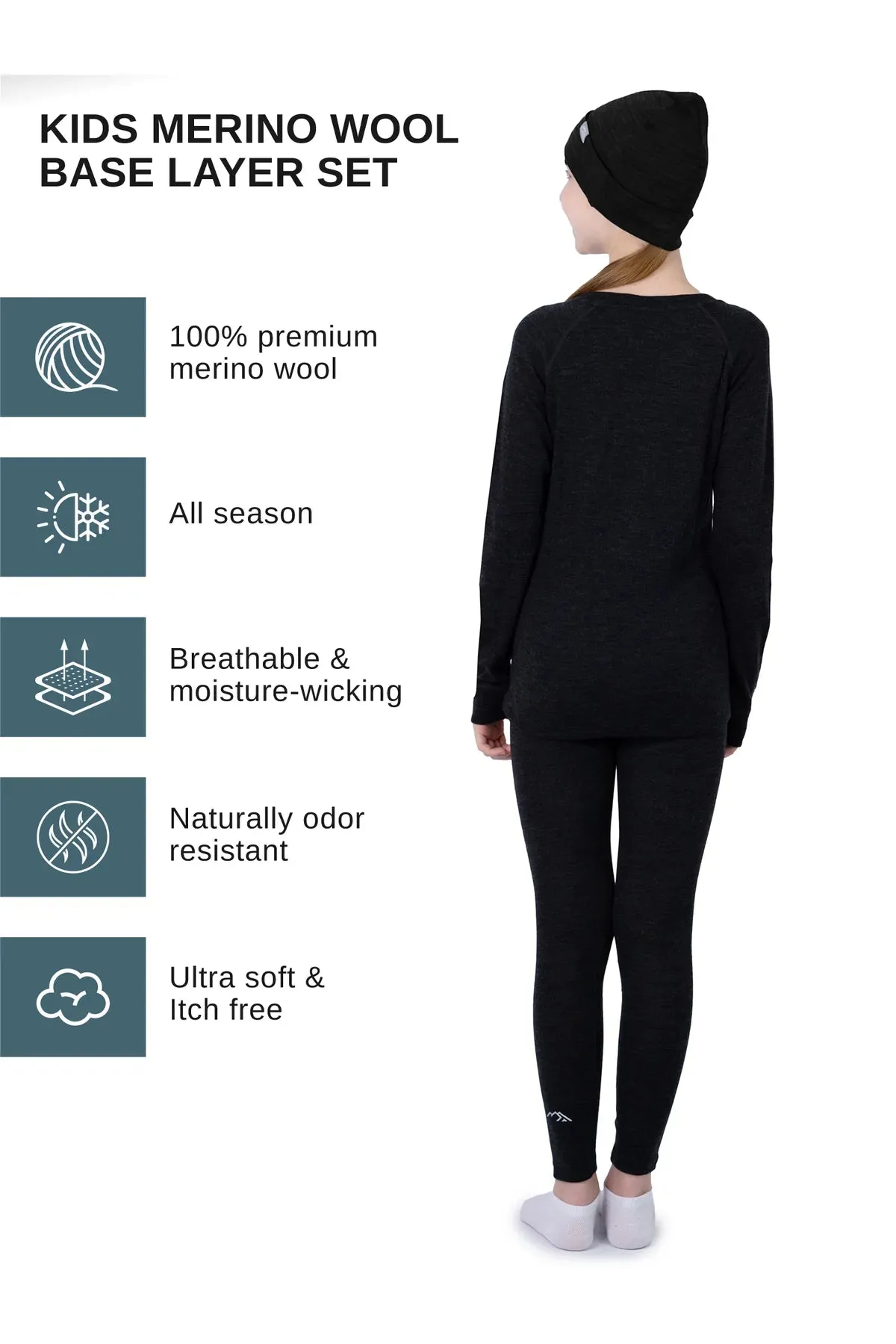 Kid's Charcoal Grey Set   Black Beanie