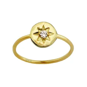 Laihas Prestige Mini Shoot for the Stars Gold Signet Ring- Topaz