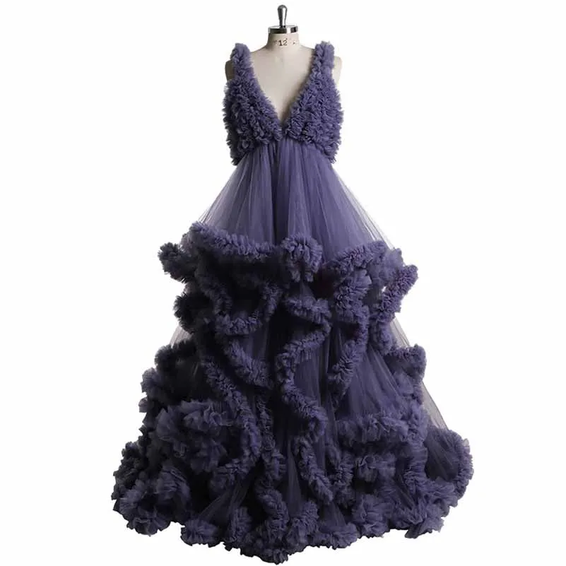 Long pleated dresses ladies photo shoot custom maternity dresses