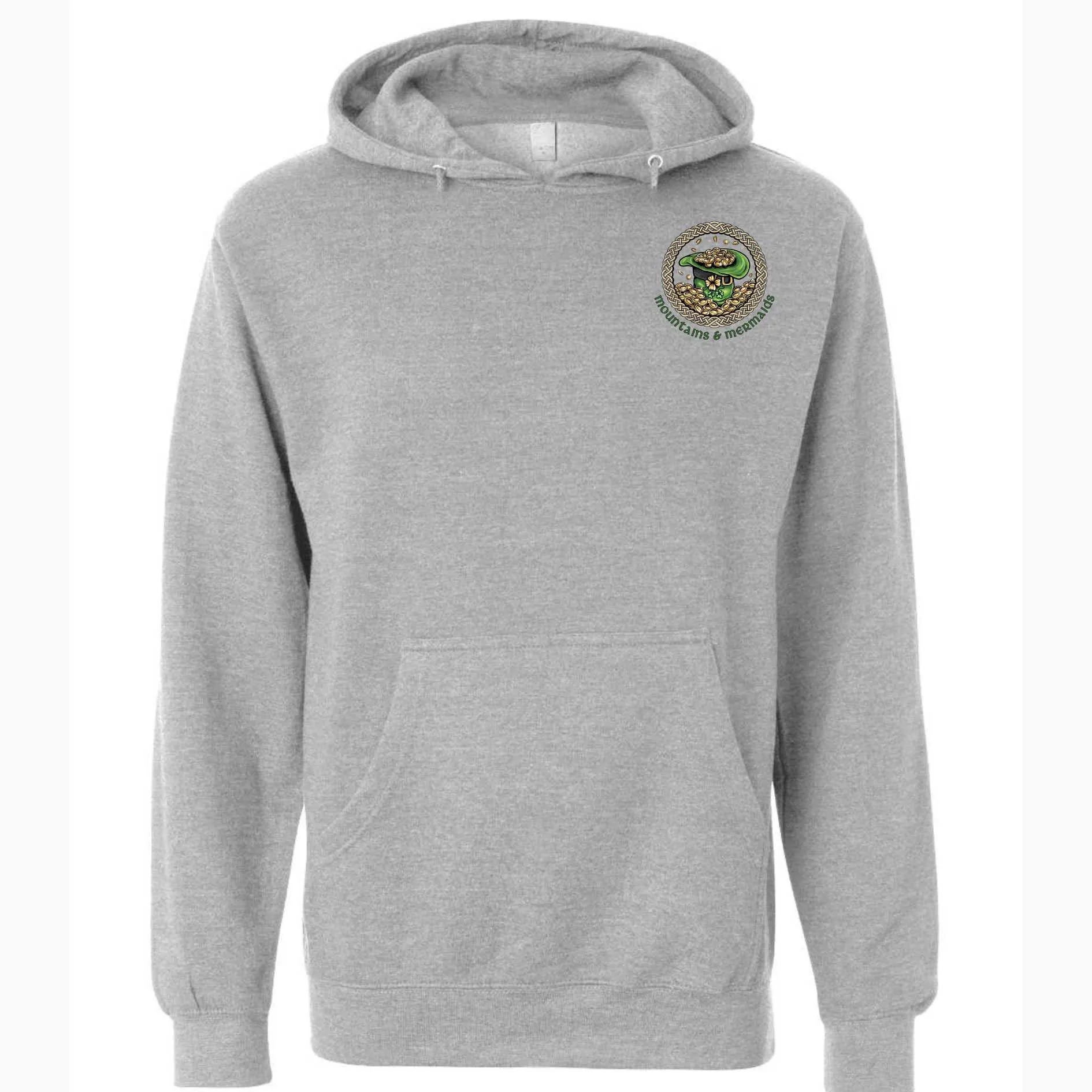Luck Of The Mermaids Fleece Pullover Hoodie (Gray)