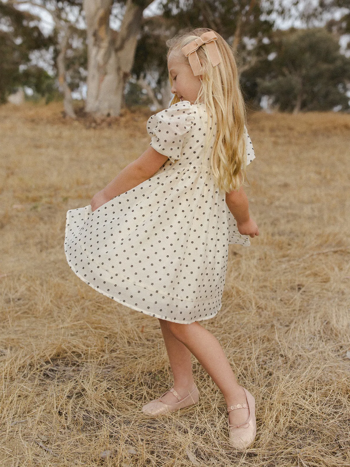 Luna Dress, Flocked Daisy