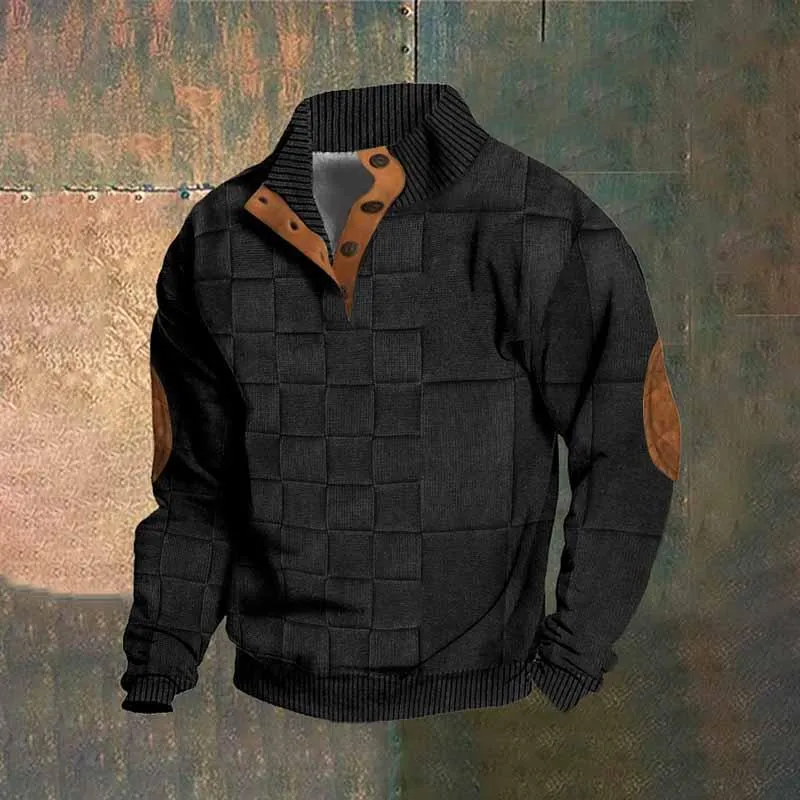 Men's Fashion 3d Printed Long-Sleeved Buckle Sweatshirt 21438041YY