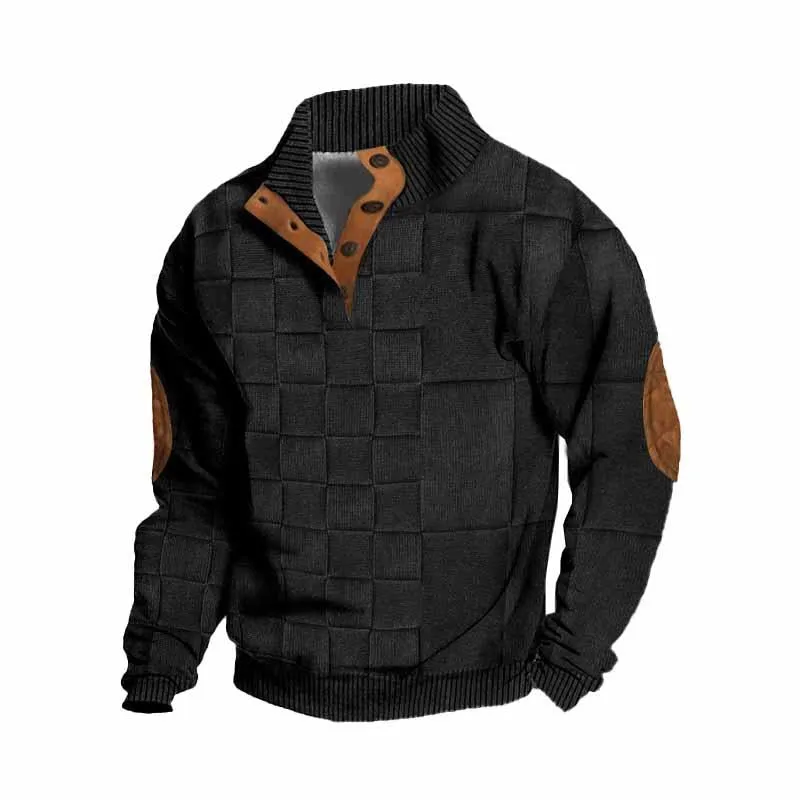 Men's Fashion 3d Printed Long-Sleeved Buckle Sweatshirt 21438041YY