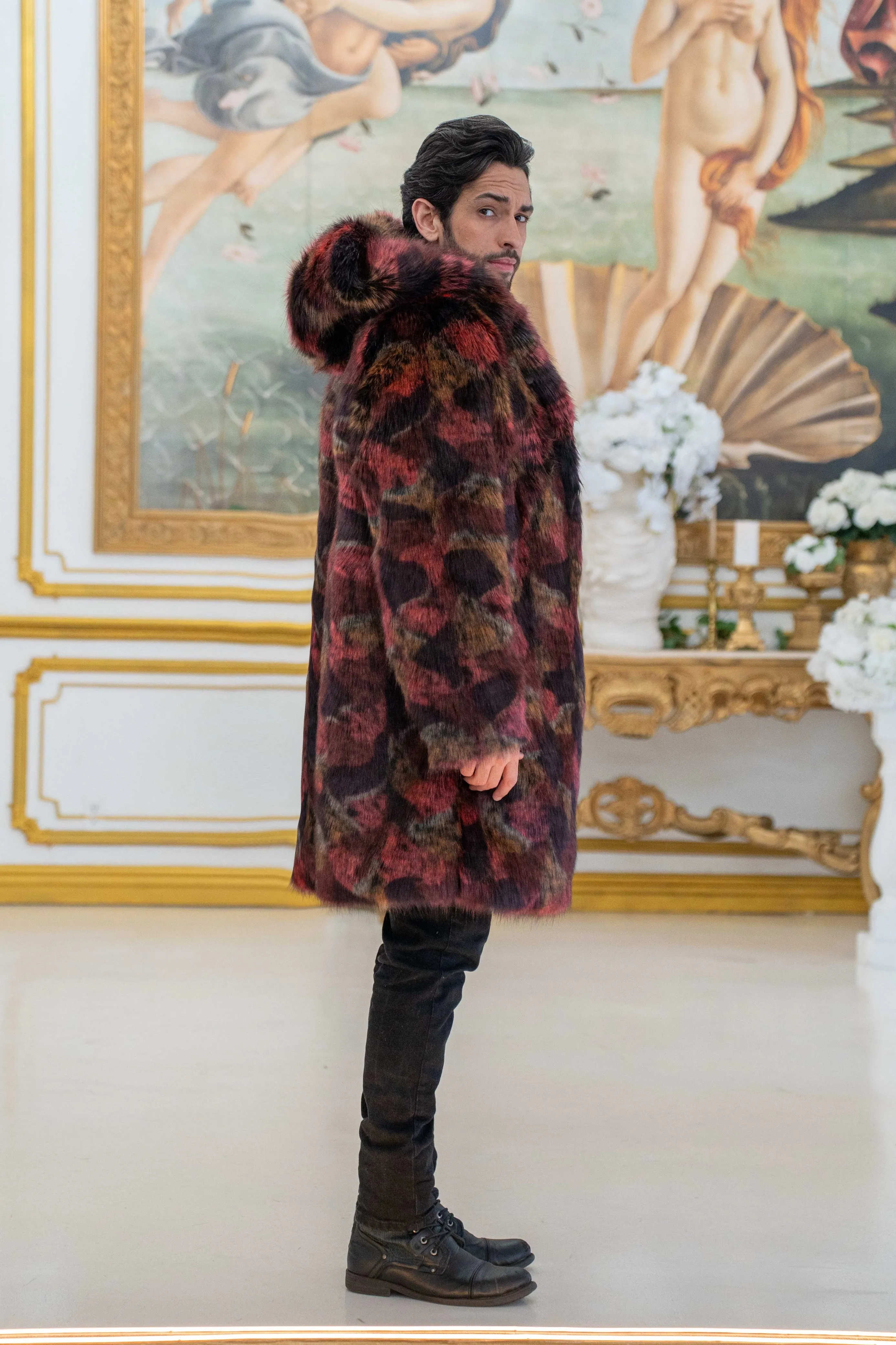 Men's Short Playa Coat in "Crimson Bear" STOCK