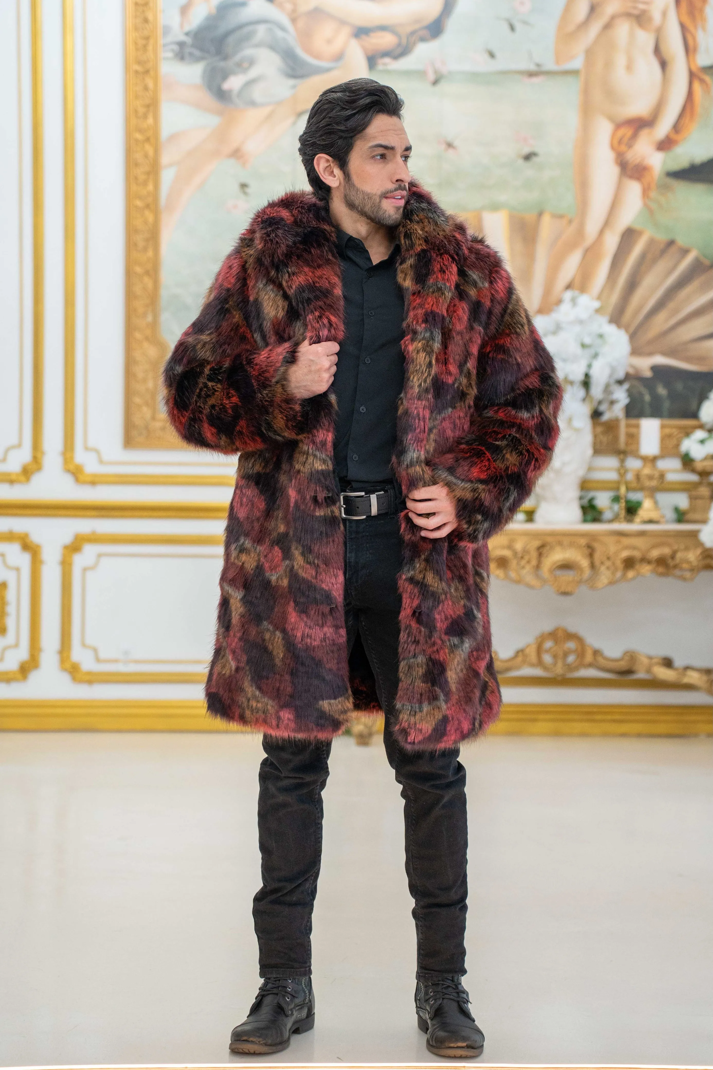 Men's Short Playa Coat in "Crimson Bear" STOCK