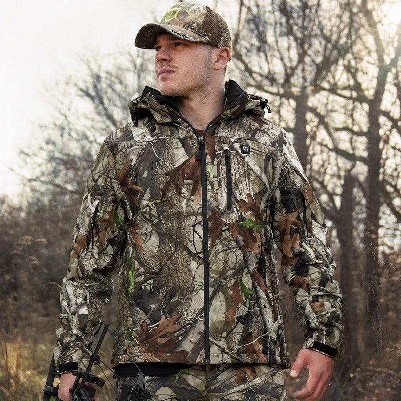Men's Soft Shell Heated Jacket Coat with Detachable Hood and Battery Pack Size S-XXXL