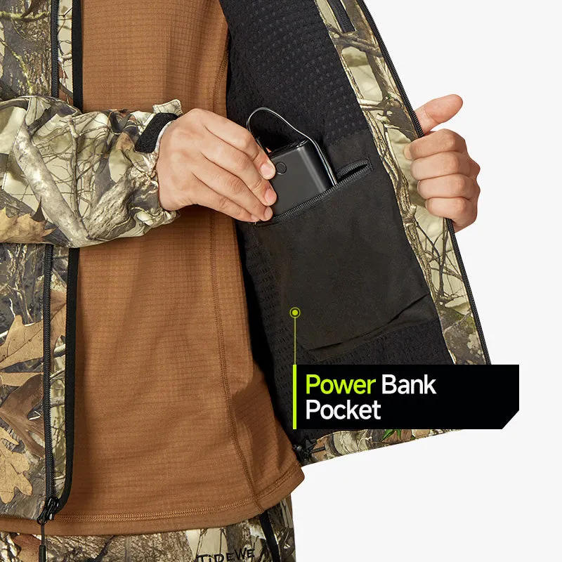 Men's Soft Shell Heated Jacket Coat with Detachable Hood and Battery Pack Size S-XXXL