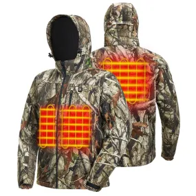 Men's Soft Shell Heated Jacket Coat with Detachable Hood and Battery Pack Size S-XXXL