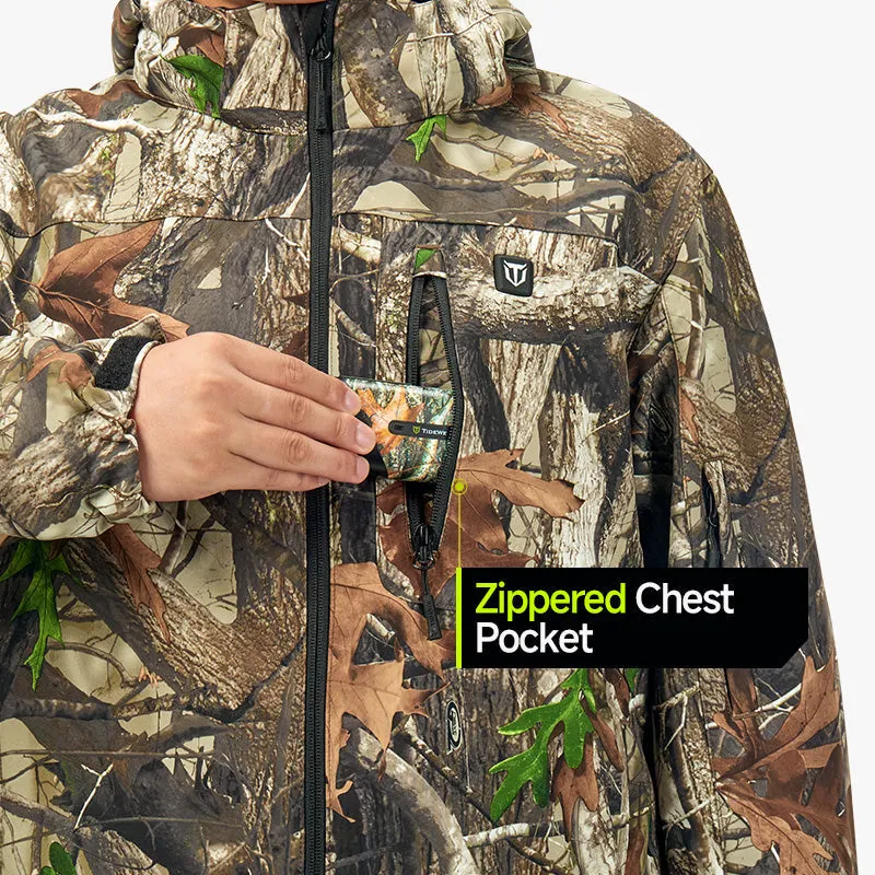 Men's Soft Shell Heated Jacket Coat with Detachable Hood and Battery Pack Size S-XXXL