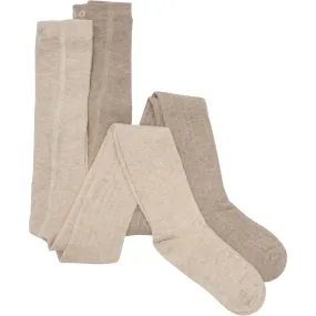 Minymo Silver Mink Melange Wool Pantyhoser Rib 2-pak