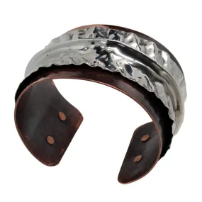 Molded Argentium Silver on Copper Cuff Bracelet